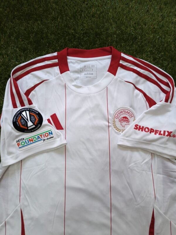 MATCH ISSUED COLLECTABLE SHIRT OF THE GREEK CHAMPIONS  AYOUB EL KAABI STEAOUA BUCHAREST – OLYMPIAKOS 0-0 (28/11/24) EUROPA LEAGUE - Image 5