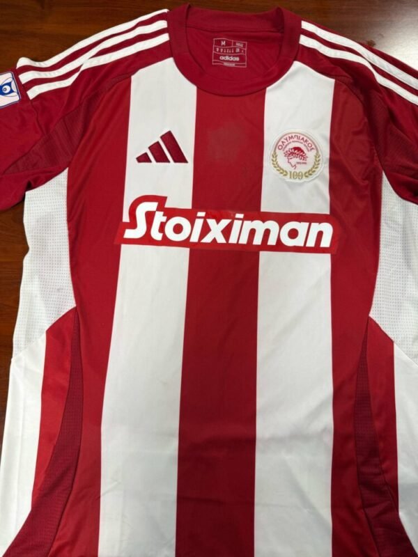 MATCH WORN SHIRT OF THE CAPTAIN  UNWASHED AND SIGNED COLLECTABLE FROM THE DOUBLE WINERS PANAGIOTIS RETSOS OFI – OLYMPIAKOS 0-2  ( 17/05/25) GREEK CUP FINAL COA FROM HELLENIC FOOTBALL FEDERATION - Image 3