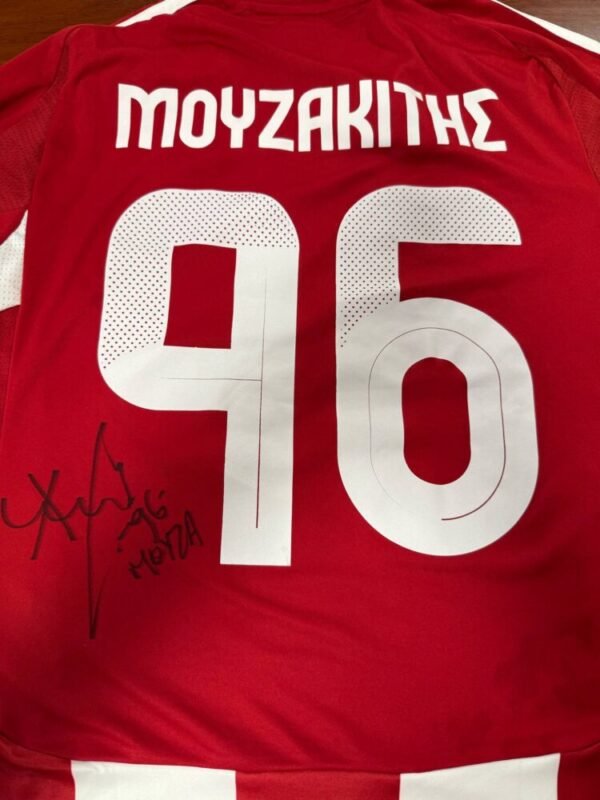 MATCH WORN SHIRT UNWASHED AND SIGNED COLLECTABLE FROM THE DOUBLE WINERS CHRISTOS MOUZAKITIS OFI – OLYMPIAKOS 0-2  ( 17/05/25) GREEK CUP FINAL COA FROM HELLENIC FOOTBALL FEDERATION - Image 2