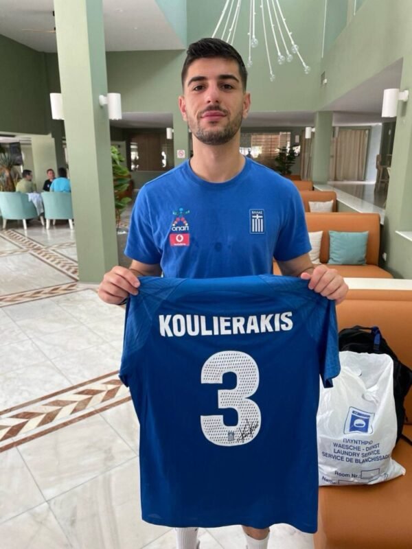 MATCH WORN SHIRT UNWASHED AND SIGNED  KONSTANTINOS KOULIERAKIS GREECE – SLOVAKIA 4-1 (07/06/25) INTERNATIONAL FRIENDLY - Image 2