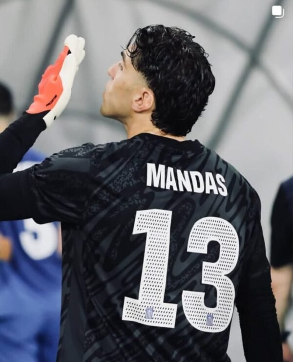 COLLECTIBLE MATCH WORN SHIRT UNWASHED AND SIGNED OF THE MVP OF THE GAME  CHRISTOS MANDAS GREECE – SLOVAKIA 4-1 (07/06/25) INTERNATIONAL FRIENDLY  HIS 1st APPEARANCE WITH NATIONAL TEAM