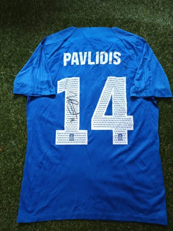 MATCH WORN SHIRT UNWASHED AND SIGNED OF THE GOAL SCORER  VANGELIS PAVLIDIS GREECE – SLOVAKIA 4-1 (07/06/25) INTERNATIONAL FRIENDLY - Image 3
