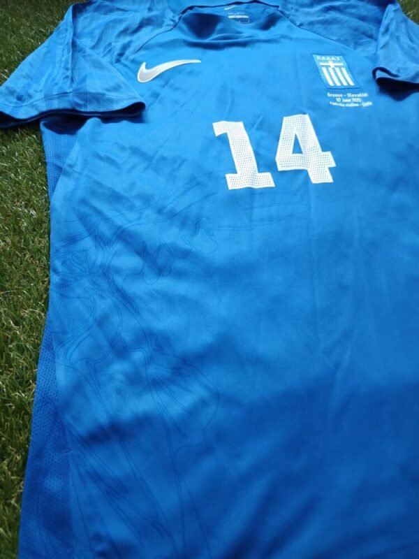 MATCH WORN SHIRT UNWASHED AND SIGNED OF THE GOAL SCORER  VANGELIS PAVLIDIS GREECE – SLOVAKIA 4-1 (07/06/25) INTERNATIONAL FRIENDLY - Image 4