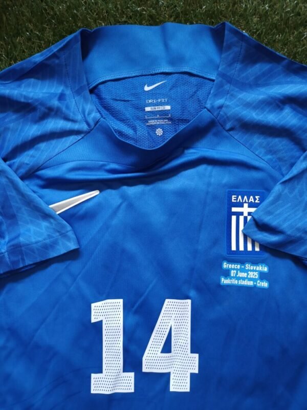 MATCH WORN SHIRT UNWASHED AND SIGNED OF THE GOAL SCORER  VANGELIS PAVLIDIS GREECE – SLOVAKIA 4-1 (07/06/25) INTERNATIONAL FRIENDLY - Image 8