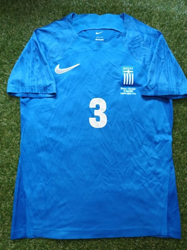 MATCH WORN SHIRT UNWASHED AND SIGNED  KONSTANTINOS KOULIERAKIS GREECE – SLOVAKIA 4-1 (07/06/25) INTERNATIONAL FRIENDLY - Image 4