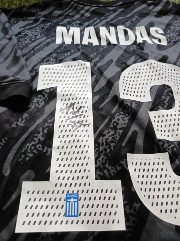 COLLECTIBLE MATCH WORN SHIRT UNWASHED AND SIGNED OF THE MVP OF THE GAME  CHRISTOS MANDAS GREECE – SLOVAKIA 4-1 (07/06/25) INTERNATIONAL FRIENDLY  HIS 1st APPEARANCE WITH NATIONAL TEAM - Image 6