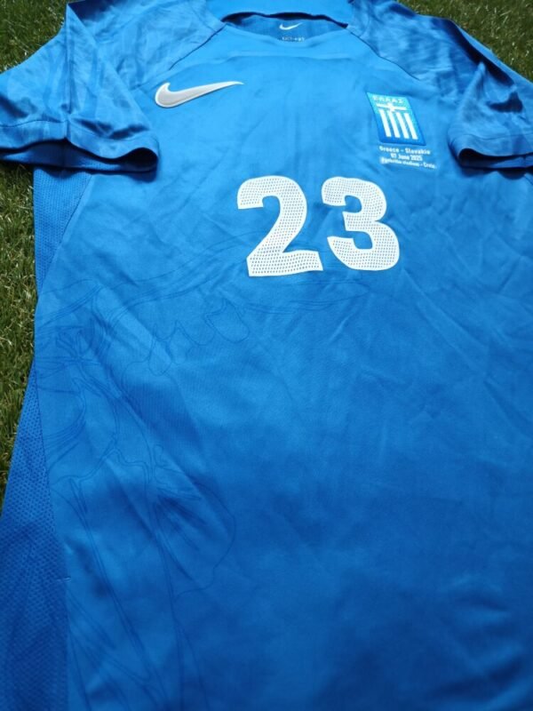MATCH WORN SHIRT UNWASHED AND SIGNED  MANOLIS SIOPIS  GREECE – SLOVAKIA 4-1 (07/06/25) INTERNATIONAL FRIENDLY - Image 7