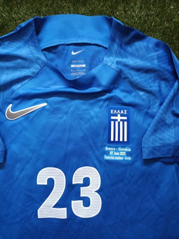MATCH WORN SHIRT UNWASHED AND SIGNED  MANOLIS SIOPIS  GREECE – SLOVAKIA 4-1 (07/06/25) INTERNATIONAL FRIENDLY - Image 8