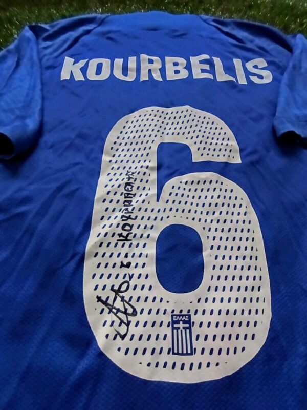 MATCH WORN SHIRT UNWASHED AND SIGNED  DIMITRIS KOURBELIS GREECE – SLOVAKIA 4-1 (07/06/25) INTERNATIONAL FRIENDLY - Image 6