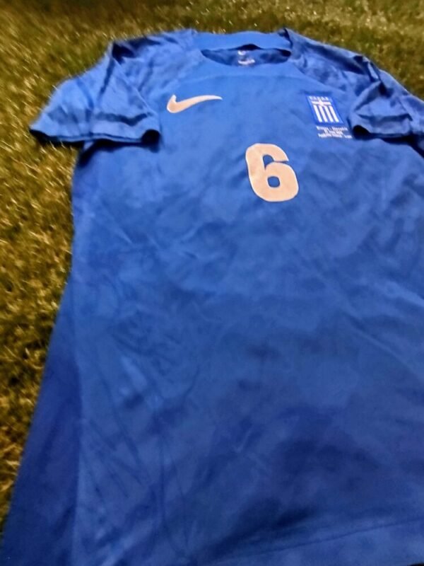 MATCH WORN SHIRT UNWASHED AND SIGNED  DIMITRIS KOURBELIS GREECE – SLOVAKIA 4-1 (07/06/25) INTERNATIONAL FRIENDLY - Image 7