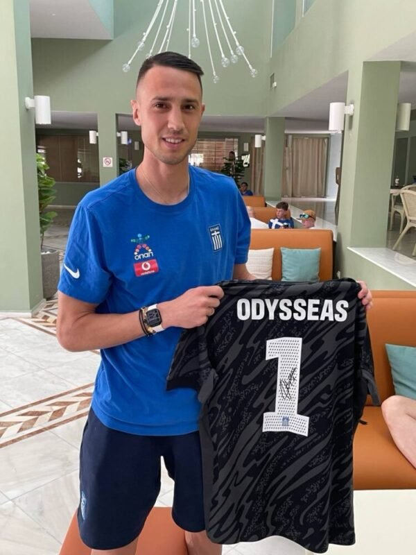 MATCH  ISSUED SHIRT AND SIGNED  ODYSSEAS VLACHODIMOS GREECE – SLOVAKIA 4-1 (07/06/25) INTERNATIONAL FRIENDLY - Image 2