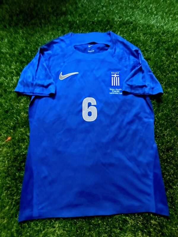 MATCH WORN SHIRT UNWASHED AND SIGNED  DIMITRIS KOURBELIS GREECE – SLOVAKIA 4-1 (07/06/25) INTERNATIONAL FRIENDLY - Image 4