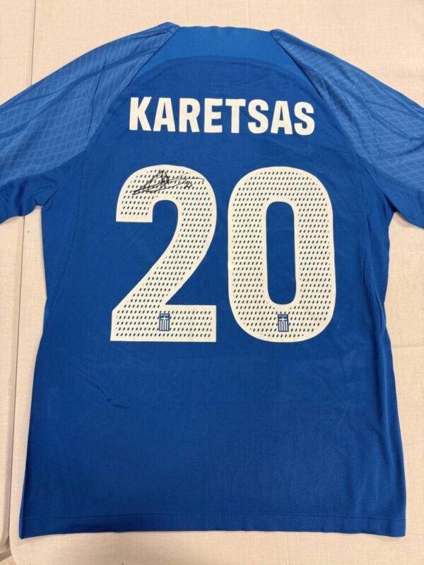 MATCH ISSUED SHIRT AND SIGNED KONSTANTINOS KARETSAS GREECE – SLOVAKIA 4-1 (07/06/25) INTERNATIONAL FRIENDLY - Image 2