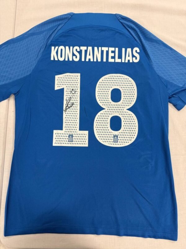 MATCH ISSUED SHIRT AND SIGNED OF THE GOAL SCORER  GIANNIS KONSTANTELIAS GREECE – SLOVAKIA 4-1 (07/06/25) INTERNATIONAL FRIENDLY - Image 2