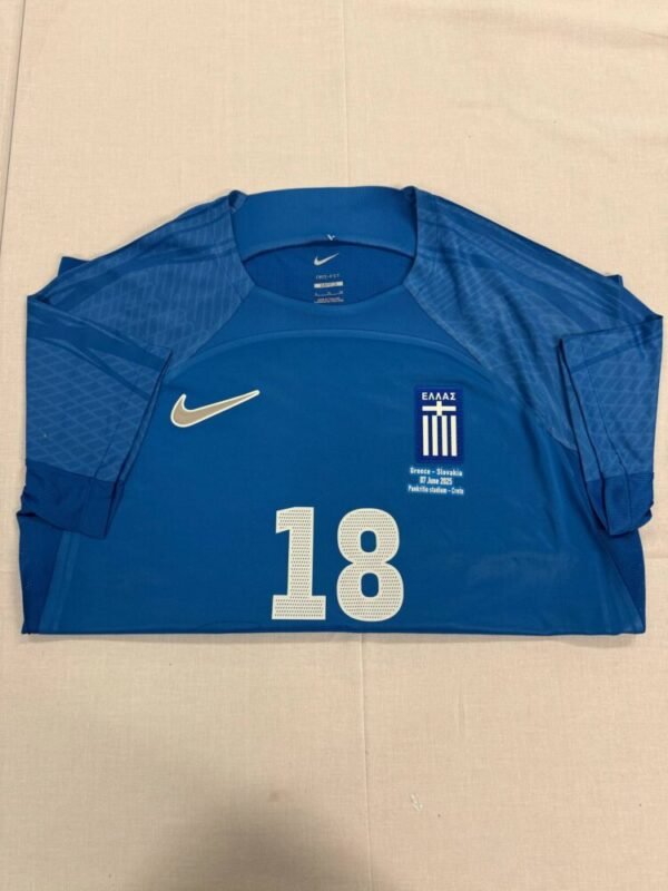 MATCH ISSUED SHIRT AND SIGNED OF THE GOAL SCORER  GIANNIS KONSTANTELIAS GREECE – SLOVAKIA 4-1 (07/06/25) INTERNATIONAL FRIENDLY - Image 3