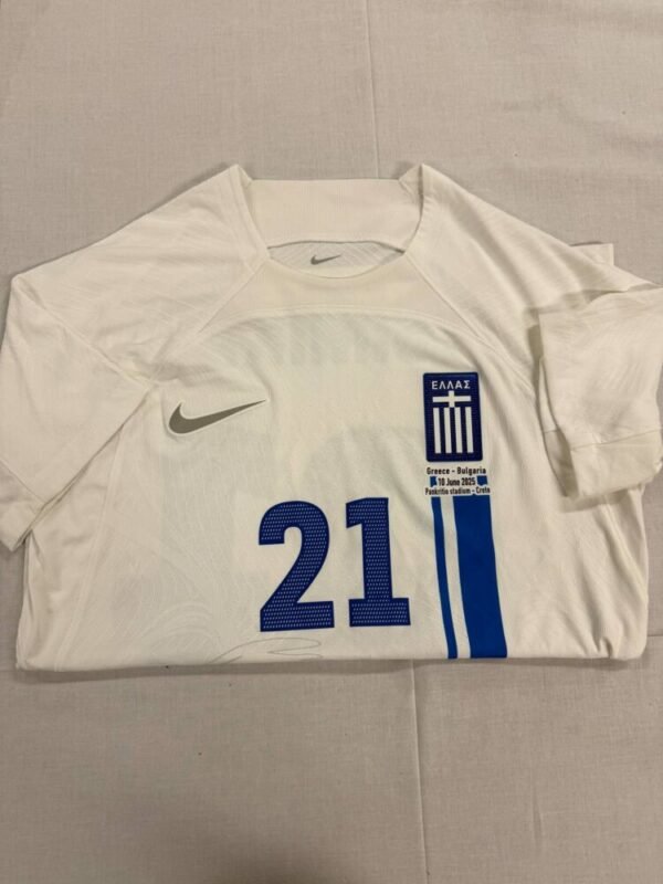 MATCH ISSUED SHIRT AND SIGNED  KOSTAS TSIMIKAS GREECE – BULGARIA 4-0 (10/06/25) INTERNATIONAL FRIENDLY - Image 3