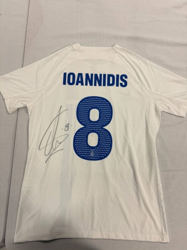 MATCH ISSUED SHIRT AND SIGNED OF THE GOAL SCORER  FOTIS IOANNIDIS GREECE – BULGARIA 4-0 (10/06/25) INTERNATIONAL FRIENDLY - Image 2