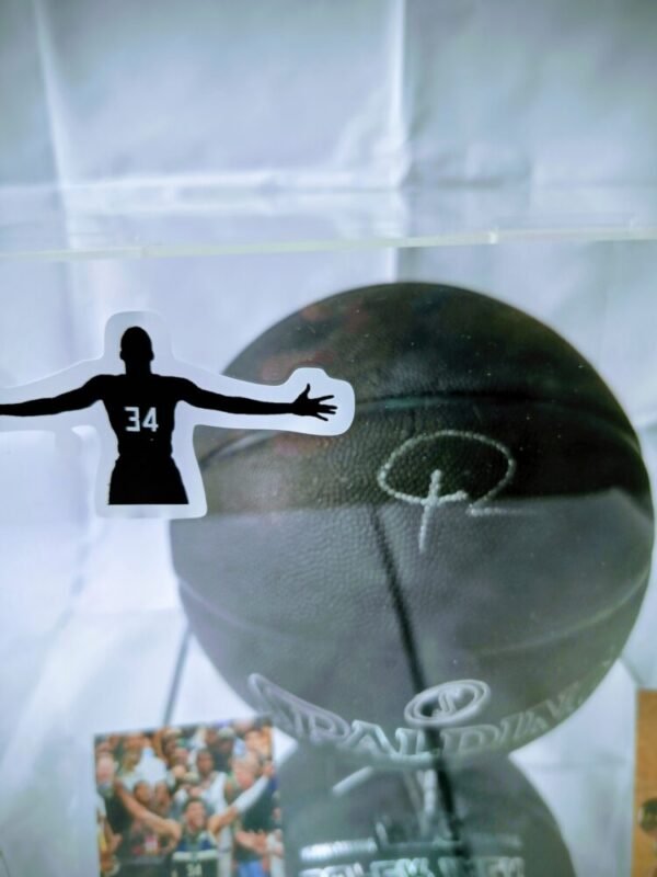 COLLECTABLE OFFICIAL SPALDING BASKETBALL ON PLEXIGLASS DISPLAY WITH MIRROR SIGNED BY THE SUPERSTAR OF NBA AND GREEK NATIONAL TEAM GIANNI ANTETOKOUNMPO - Image 6