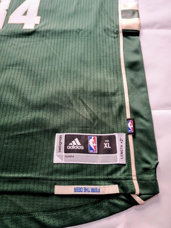 COLLECTABLE OFFICIAL ADIDAS MILWAUKEE BUCKS JERSEY FRAMED SIGNED BY THE 2X NBA MVP, 1X FINALS MVP GIANNI ANTETOKOUNMPO  COA JSA AND GIANNIS ANTETOKOUNMPO - Image 7