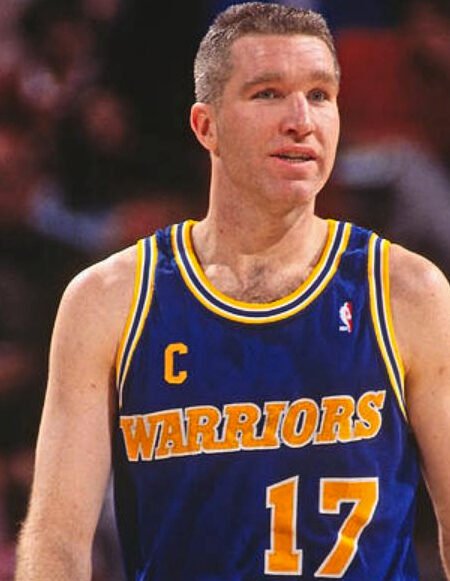 COLLECTABLE REPLICA SHIRT GOLDEN STEIT WARRIOR'S SIGNED BY THE NBA STAR CHRIS MULLIN COA BECKETT