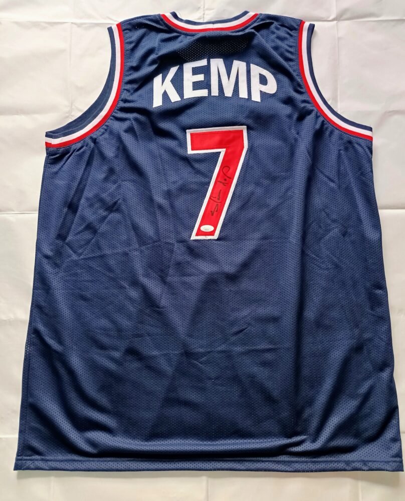 COLLECTABLE REPLICA SHIRT USA DREAM TEAM SIGNED BY THE NBA STAR SHAWN KEMP COA JSA - Image 2