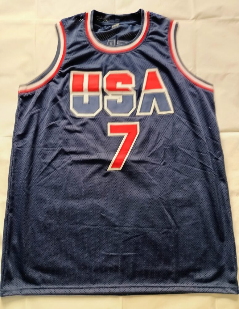 COLLECTABLE REPLICA SHIRT USA DREAM TEAM SIGNED BY THE NBA STAR SHAWN KEMP COA JSA - Image 5