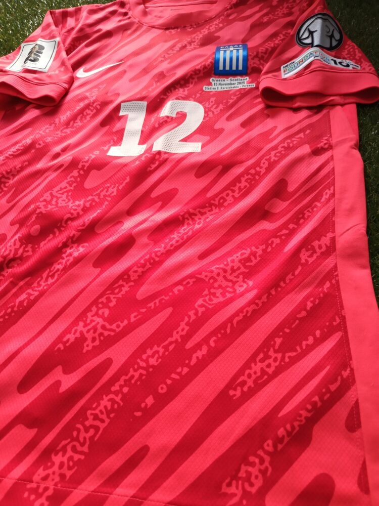 COLLECTABLE MATCH ISSUED SHIRT KONSTANTIS TZOLAKIS GREECE – SCOTLAND 3-2 (15/11/25) QUALIFICATIONS WORLD CUP 26 - Image 6