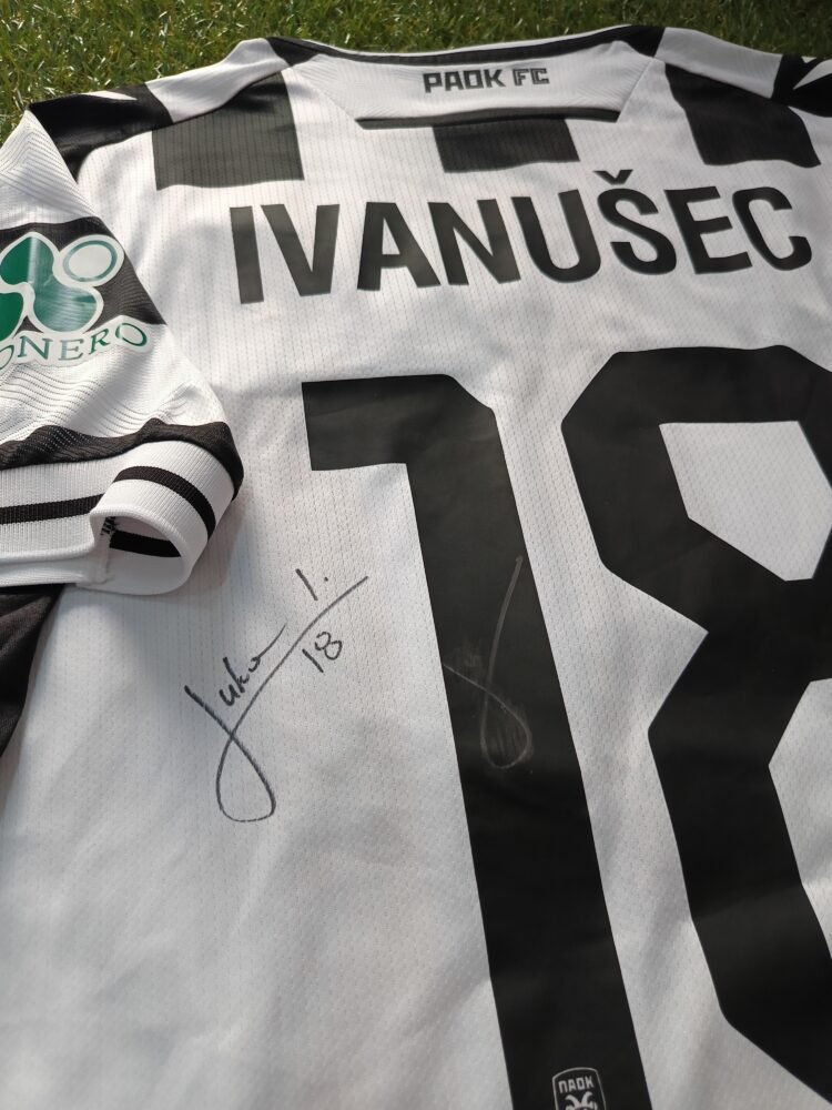 MATCH WORN SHIRT UNWASHED AND SIGNED LUKA IVANUSEC PAOK – YOUNG BOYS 4-0 (06/11/25) EUROPA LEAGUE - Image 4