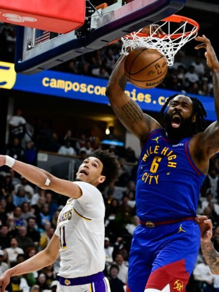 MATCH ISSUED SHIRT OF THE NBA CHAMPION 2023  DE ANDRE JORDAN DENVER NUGGETS - GOLDEN STEIT WARRIOR'S 119-115 (03/12/24) NBA CUP COA NBA