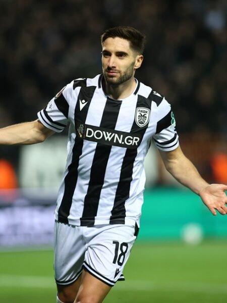 MATCH WORN SHIRT UNWASHED AND SIGNED LUKA IVANUSEC PAOK - YOUNG BOYS 4-0 (06/11/25) EUROPA LEAGUE