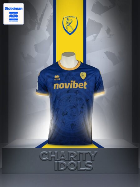 OFFICIAL SHIRT PANAITOLIKOS F.C SEASON 2025/26 SIGNED BY ALL THE TEAM COA SUPER LEAGUE