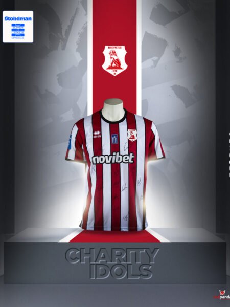 OFFICIAL SHIRT PANSERAIKOS F.C SEASON 2025/26 SIGNED BY ALL THE TEAM COA SUPER LEAGUE