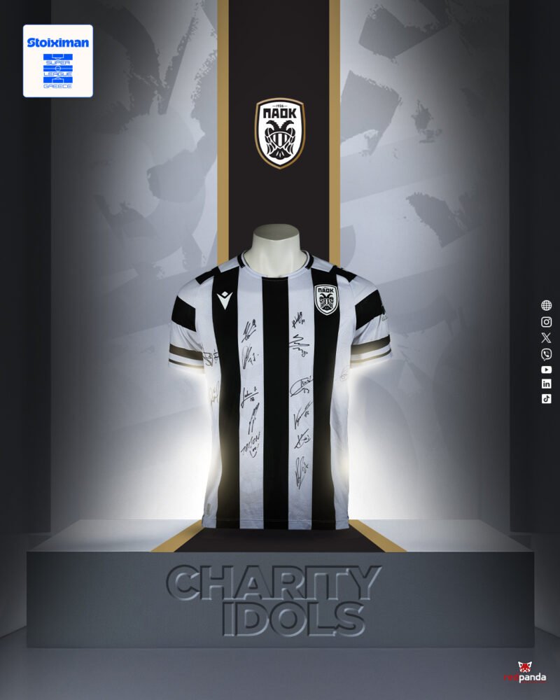 OFFICIAL SHIRT PAOK F.C SEASON 2025/26 SIGNED BY ALL THE TEAM COA SUPER LEAGUE