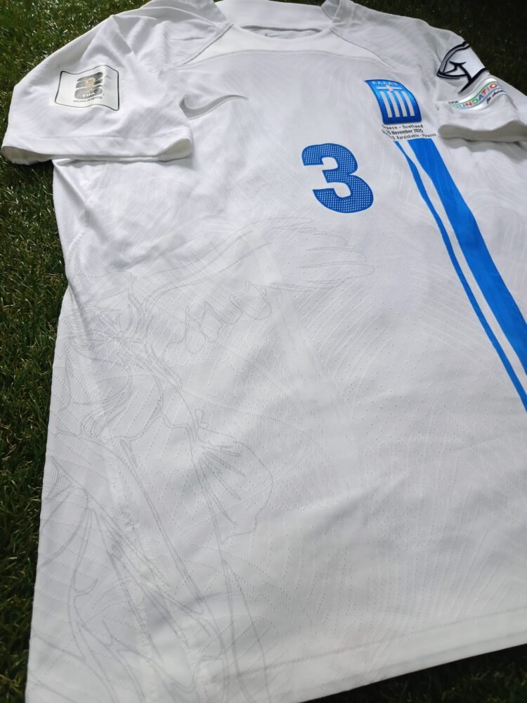COLLECTABLE MATCH WORN SHIRT KONSTANTINOS KOULIERAKIS GREECE – SCOTLAND 3-2 (15/11/25) QUALIFICATIONS WORLD CUP 26 - Image 5
