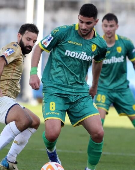 MATCH WORN SHIRT AND SIGNED CHRISTOS BELEVONIS PANAITOLIKOS F.C SEASON 2024/25 SUPER LEAGUE