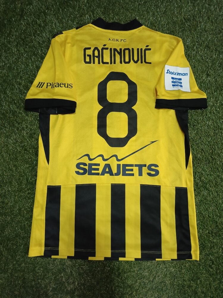 MATCH WORN OR ISSUED SHIRT MIJAT GACINOVIC AEK F.C SEASON 2025/26 SUPER LEAGUE - Image 2