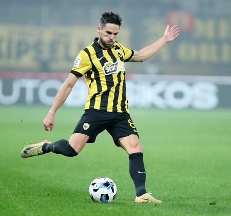 MATCH WORN OR ISSUED SHIRT MIJAT GACINOVIC AEK F.C SEASON 2025/26 SUPER LEAGUE