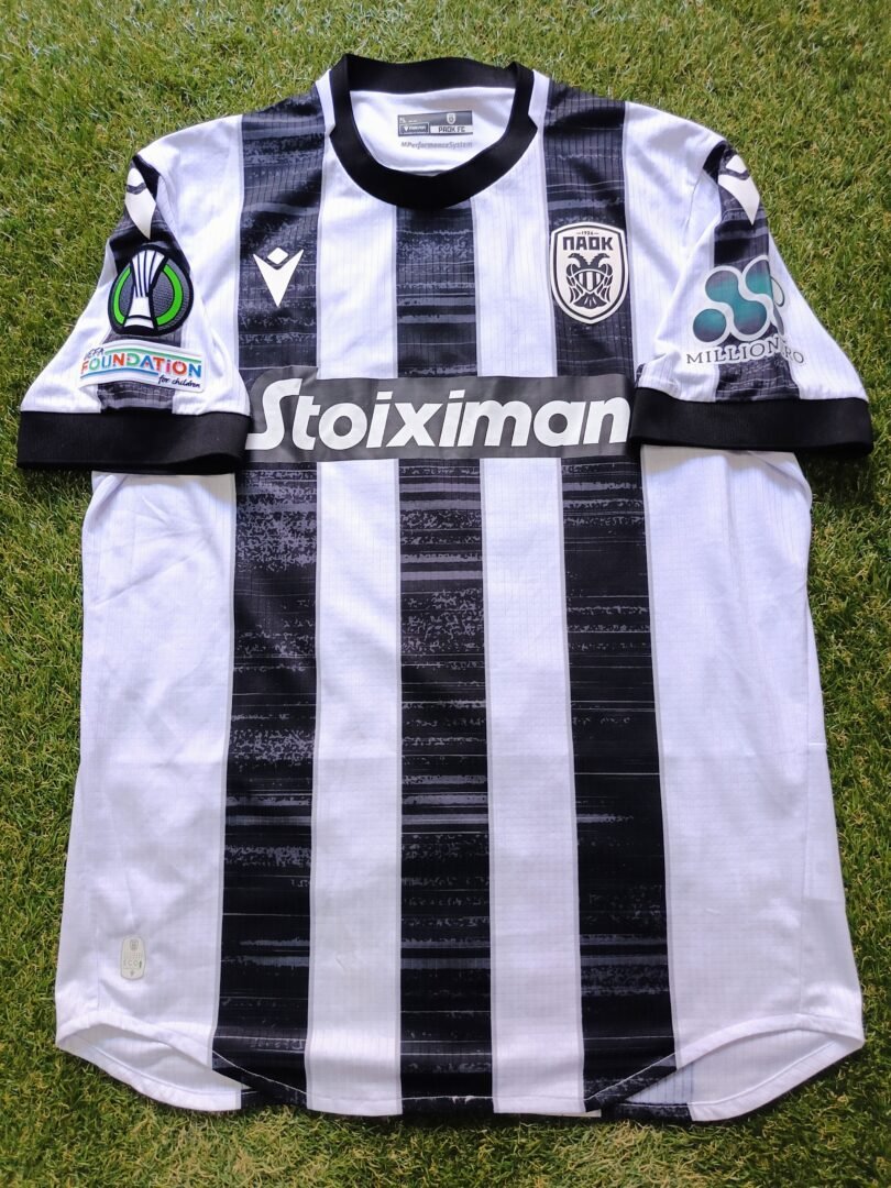 COLLECTABLE MATCH WORN SHIRT DIRTY AND SIGNED OF THE GREEK CHAMPIONS 2023/24 SOUALIHO MEITE PAOK F.C CONFERENCE LEAGUE - Image 3