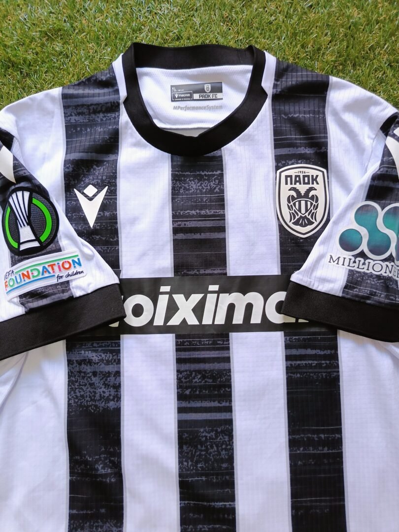 COLLECTABLE MATCH WORN SHIRT DIRTY AND SIGNED OF THE GREEK CHAMPIONS 2023/24 SOUALIHO MEITE PAOK F.C CONFERENCE LEAGUE - Image 5