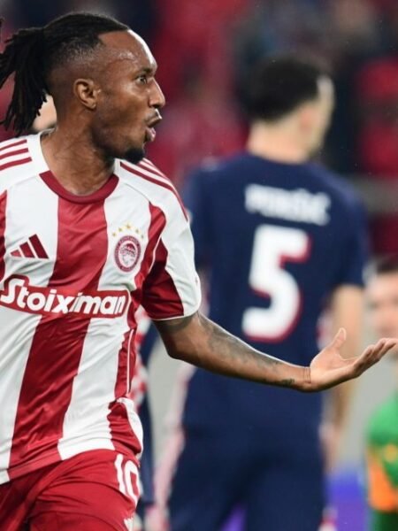 MATCH ISSUED OR WORN SHIRT GELSON MARTINS OLYMPIAKOS F.C SEASON 2025/26 CHAMPIONS LEAGUE