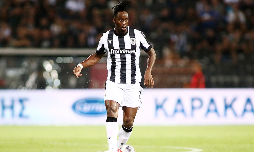 COLLECTABLE MATCH WORN SHIRT DIRTY AND SIGNED OF THE GREEK CHAMPIONS 2023/24 SOUALIHO MEITE PAOK F.C CONFERENCE LEAGUE