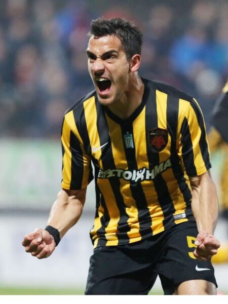 MATCH ISSUED OR WORN SHIRT AND SIGNED VASILIS LAMPROPOYLOS AEK F.C SEASON 2016/17