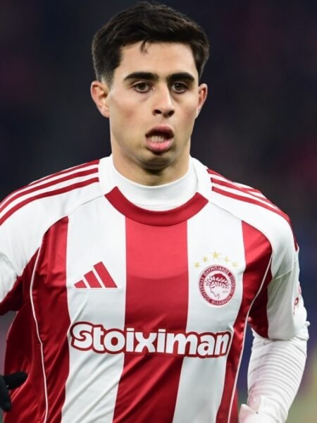 MATCH ISSUED OR WORN SHIRT  LORENZO SCIPIONI OLYMPIAKOS F.C SEASON 2025/26  CHAMPIONS LEAGUE