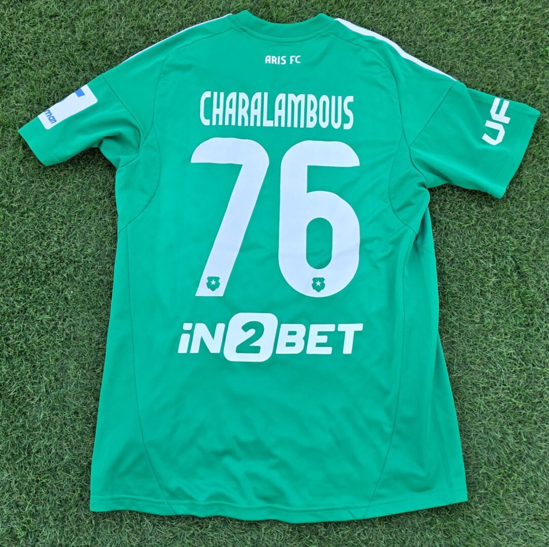 CHARALAMBOS CHARALAMPOUS – ARIS LIMASSOL – MATCH WORN JERSEY – STOIXIMAN CYPRUS LEAGUE – SEASON 2025/2026 - Image 2