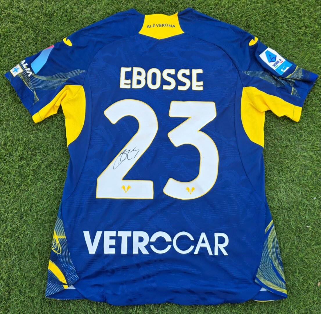 ENZO EBOSSE – HELLAS VERONA – MATCH ISSUED AND SIGNED JERSEY – HELLAS VERONA VS ATALANTA (3-1, 06/12/2025) – SERIE A - Image 2