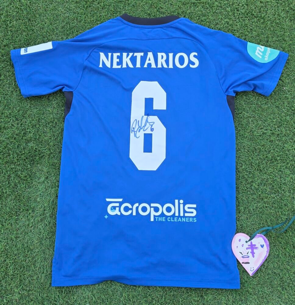 NEKTARIOS EDWARDS – OMONOIA ARADIPPOU – MATCH WORN AND SIGNED JERSEY – STOIXIMAN CYPRUS LEAGUE – SEASON 2025/2026 - Image 3