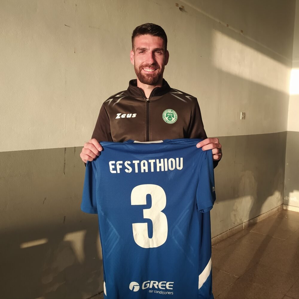 GIANNIS EVSTATHIOU – AEZ ZAKAKIOU – MATCH-WORN JERSEY VS DIGENIS MORFOU (5-1, 26/04/2025) – CYPRIOT SECOND DIVISION