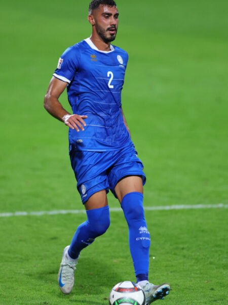 ANDREAS KARO - CYPRUS NATIONAL TEAM – MATCH WORN AND TEAM SIGNED BY ALL THE TEAM JERSEY - NATIONS LEAGUE - SEASON 2024/2025