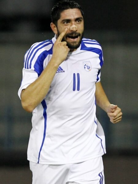 MICHALIS KONSTANTINOU - CYPRUS NATIONAL TEAM - MATCH-ISSUED AND SIGNED JERSEY - SEASON 2010/2011