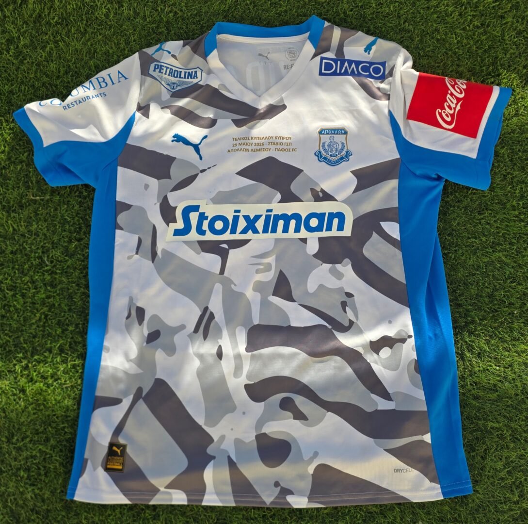 JOSEF KVIDA – APOLLON LIMASSOL – MATCH WORN (UNWASHED) AND SIGNED JERSEY FROM THE 2026 CYPRUS CUP FINAL – APOLLON VS PAFOS (0-2, 29/5/2026) - Image 4
